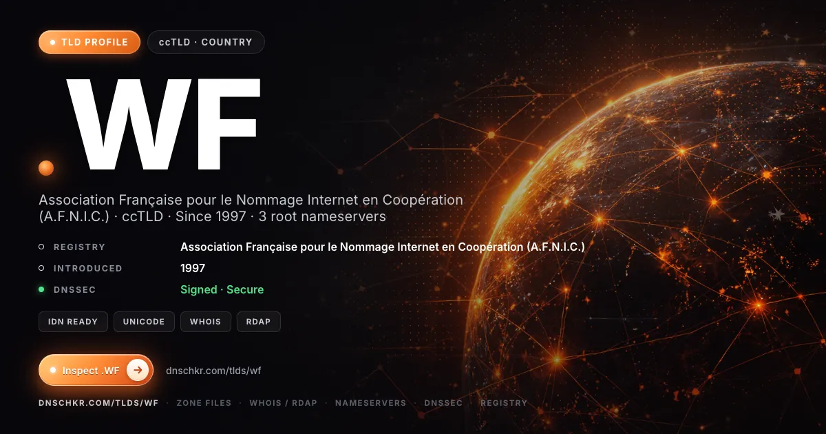 .wf TLD — domains, registry, and DNSSEC overview