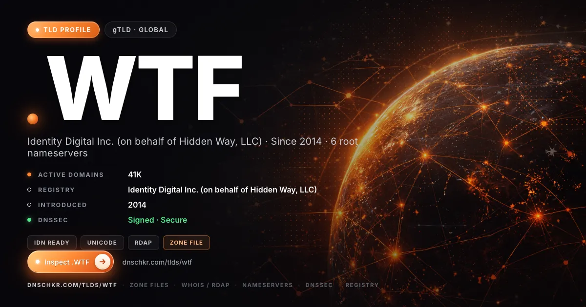 .wtf TLD — domains, registry, and DNSSEC overview