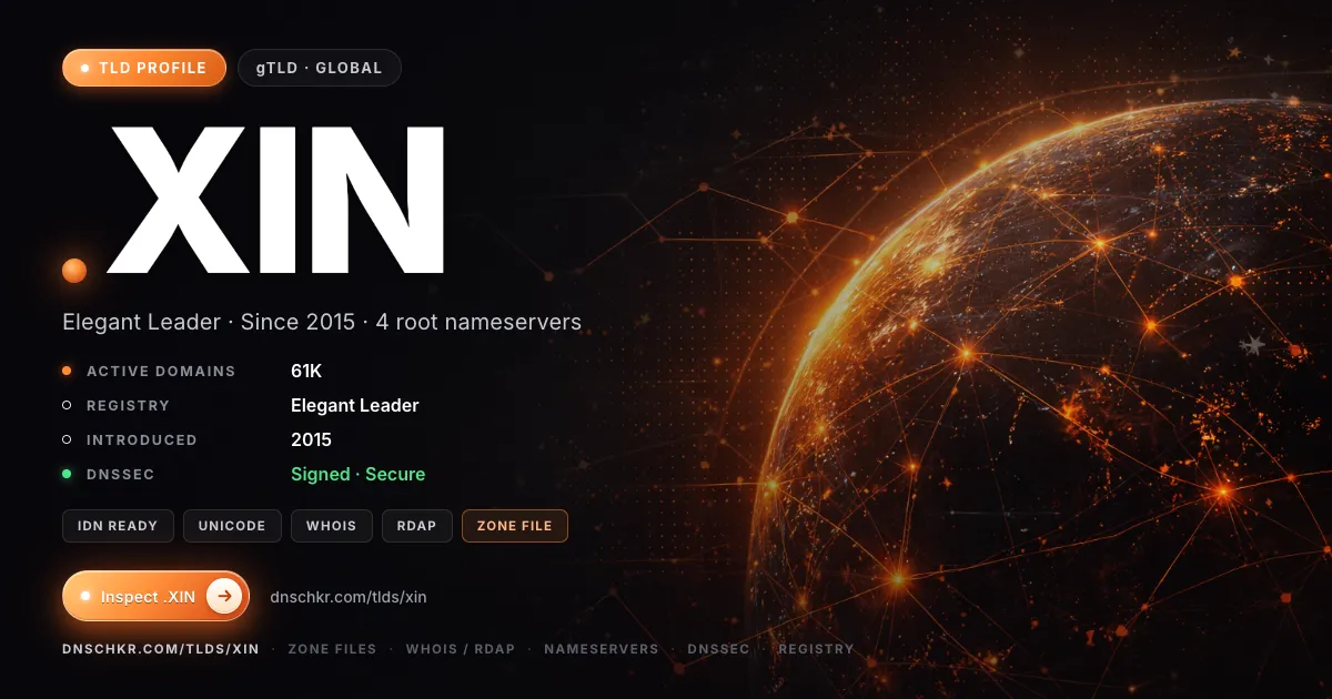 .xin TLD — domains, registry, and DNSSEC overview