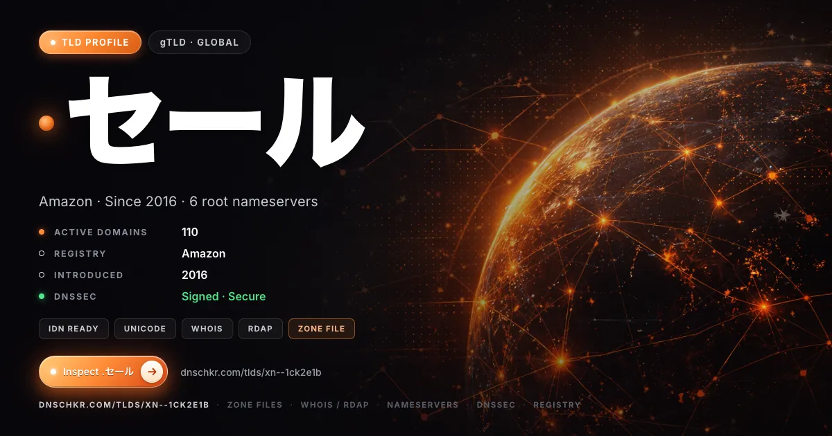 .セール (.xn--1ck2e1b) TLD — domains, registry, and DNSSEC overview