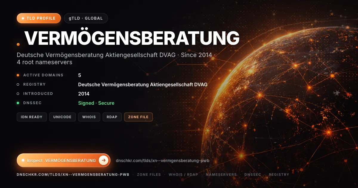 .vermögensberatung (.xn--vermgensberatung-pwb) TLD — domains, registry, and DNSSEC overview