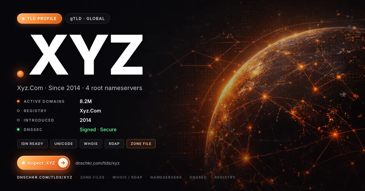 .xyz TLD — domains, registry, and DNSSEC overview