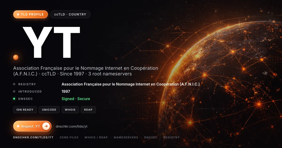 .yt TLD, domains, registry, and DNSSEC overview
