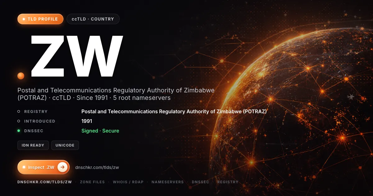.zw TLD — domains, registry, and DNSSEC overview